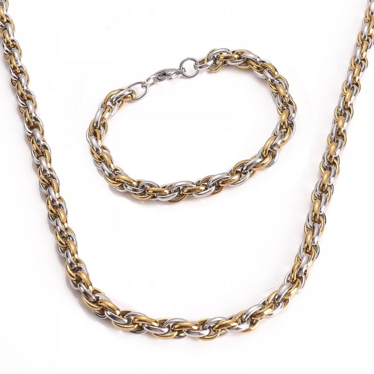 Necklace and Bracelet Birka Set - Dual Tone