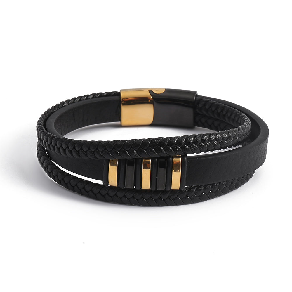 Bracelet Bergen-Triple - Black/Gold