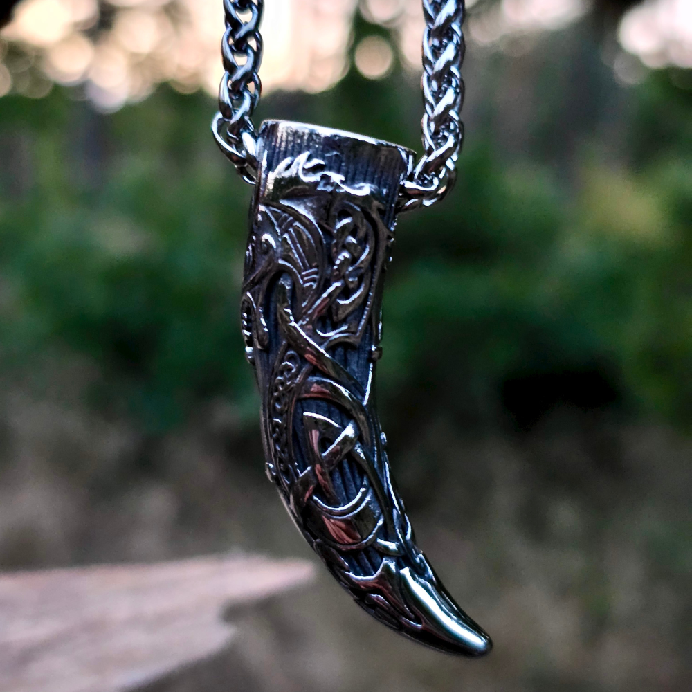 Necklace Viking Dragon Horn