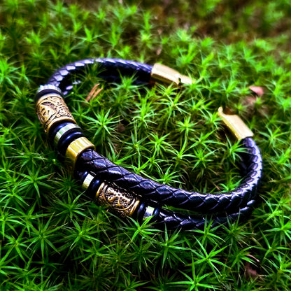 Bracelet Vegvisir and Valknut Dubbla - Dual Tone