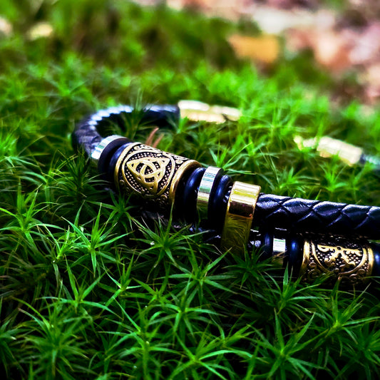 Bracelet Vegvisir and Valknut Dubbla - Dual Tone