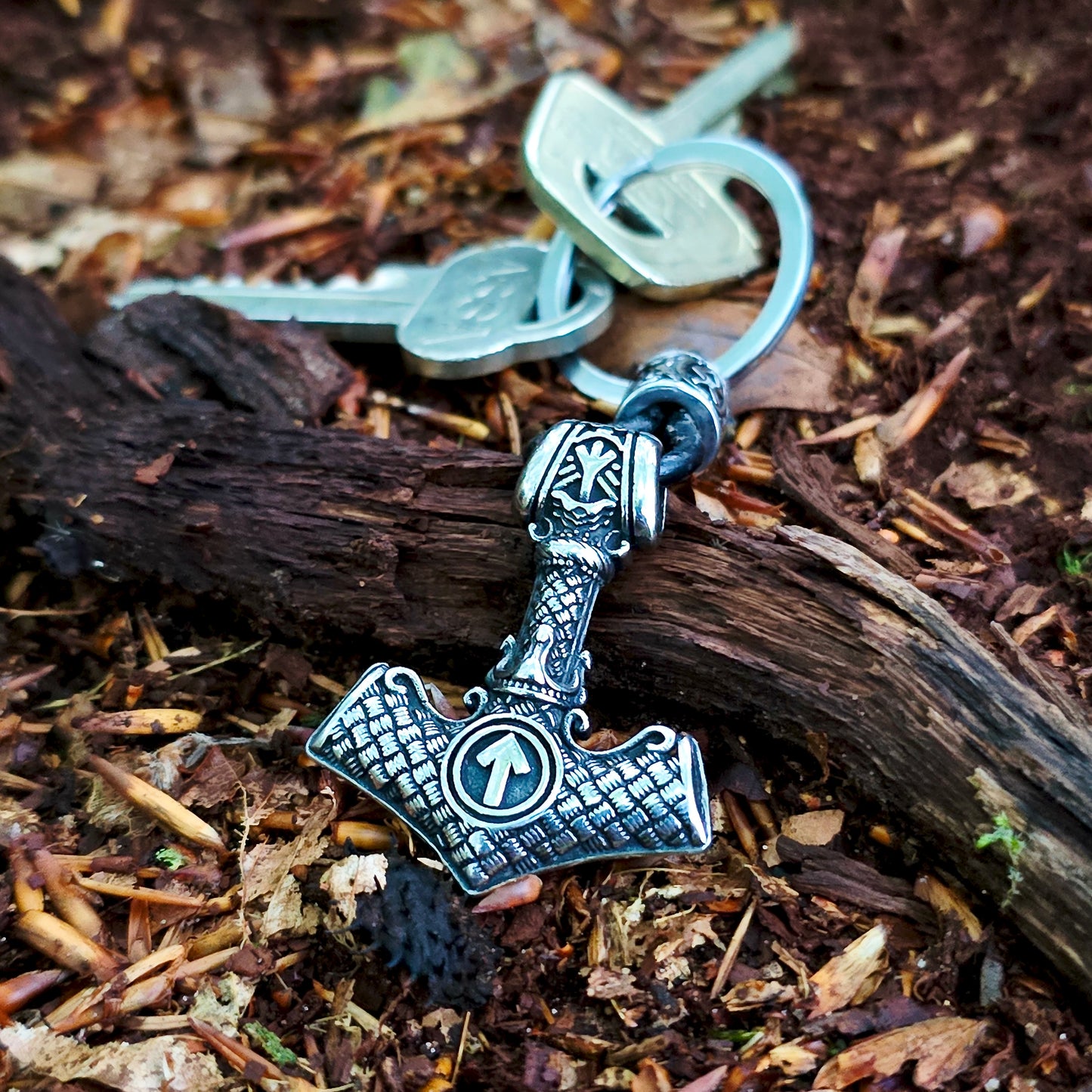 Keychain Mjölnir-Valknut Silver Edition