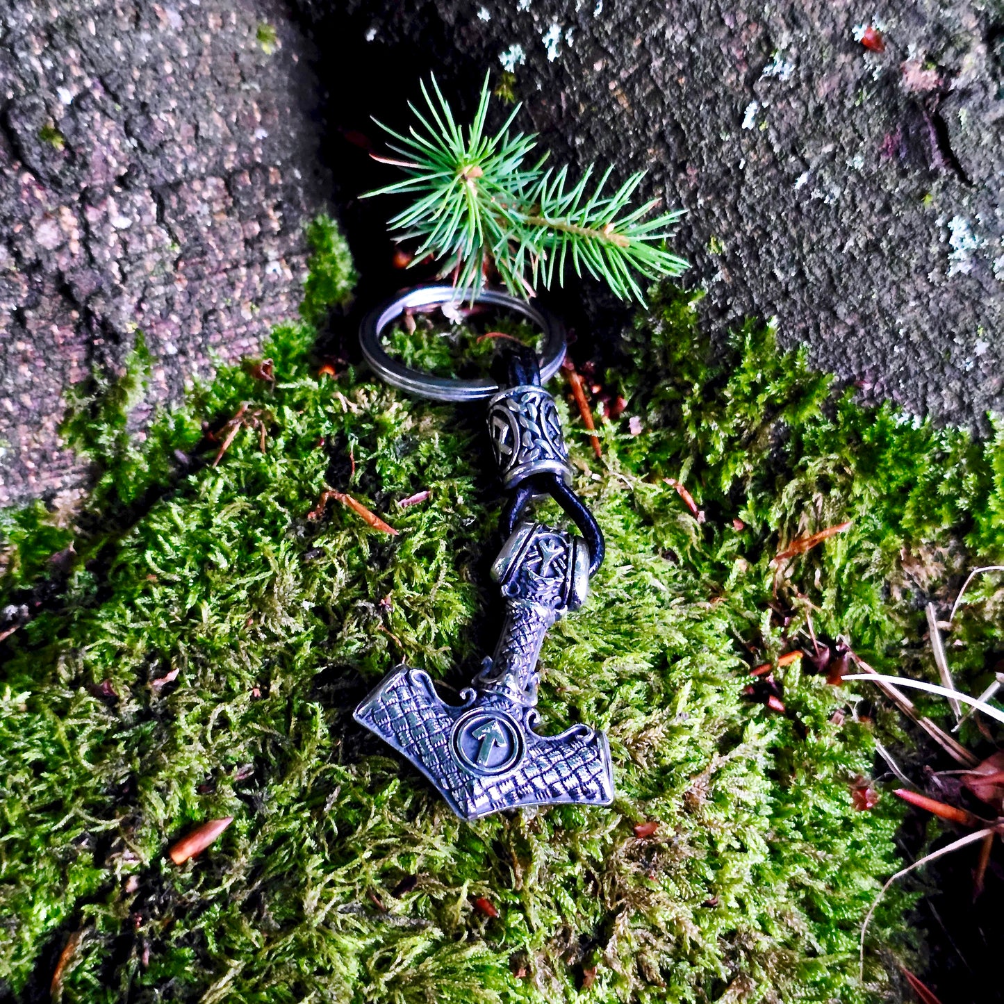 Keychain Mjölnir-Valknut Silver Edition