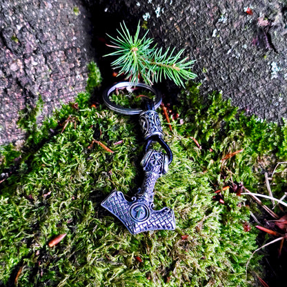 Keychain Mjölnir-Valknut Silver Edition