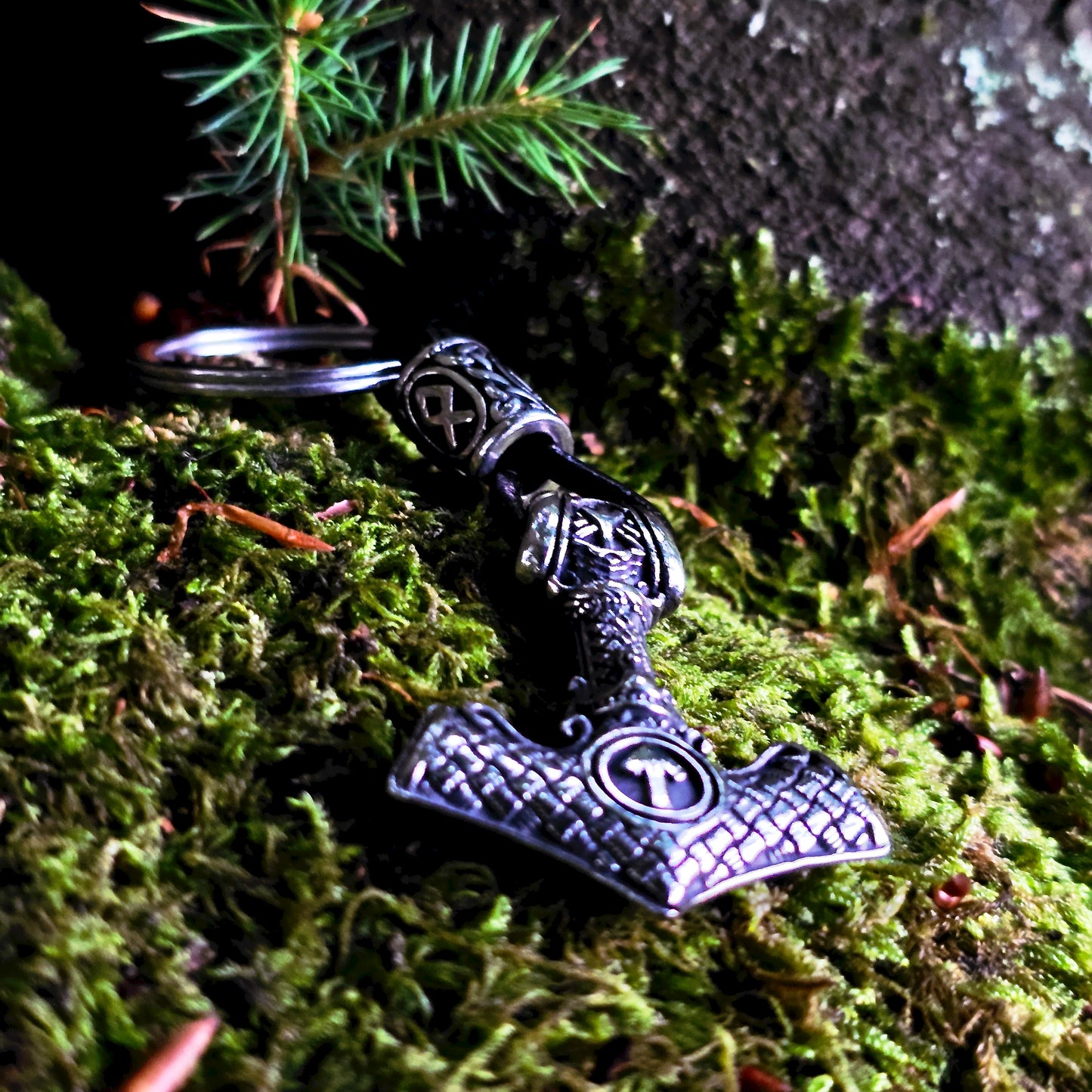 Keychain Mjölnir-Valknut Silver Edition