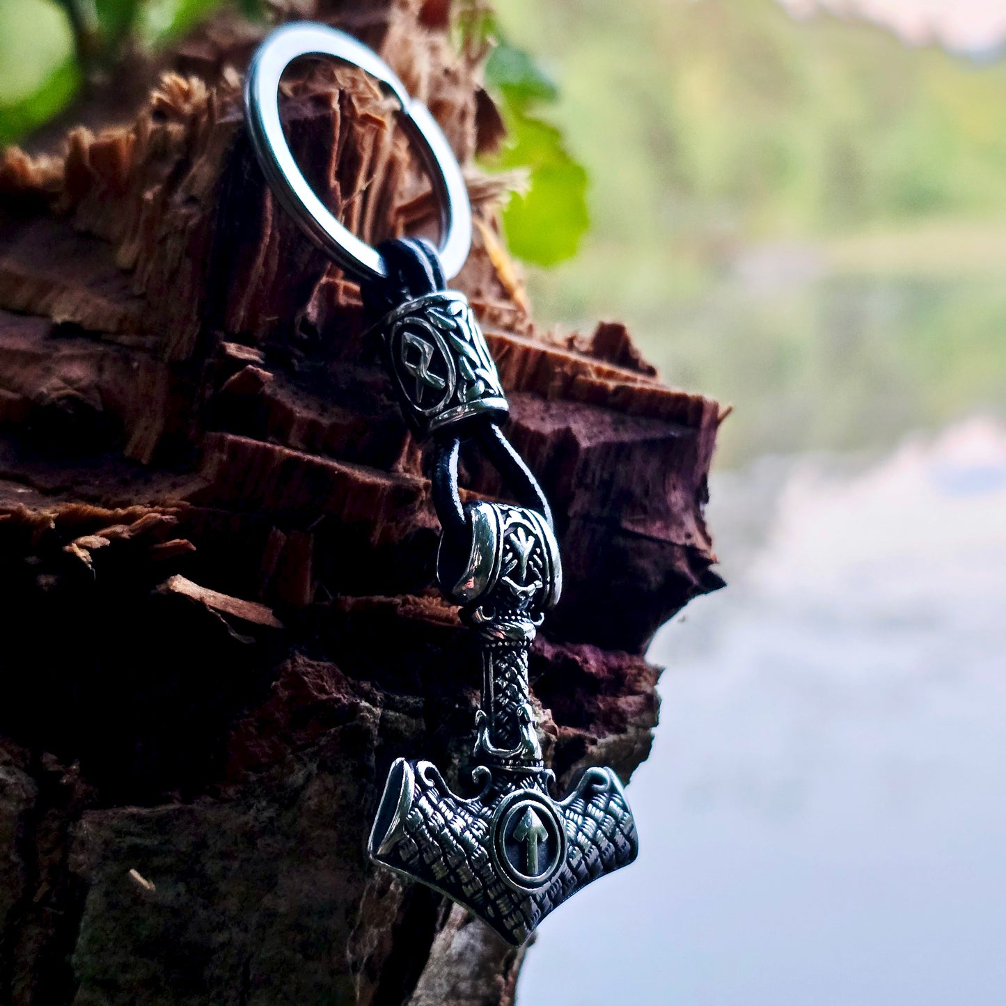 Keychain Mjölnir-Valknut Silver Edition