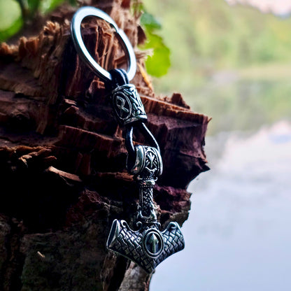 Keychain Mjölnir-Valknut Silver Edition