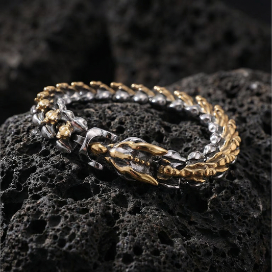 Bracelet Dragon Bone - Dual Tone
