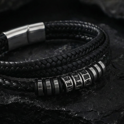 Leder Armband "Runen-tripple"