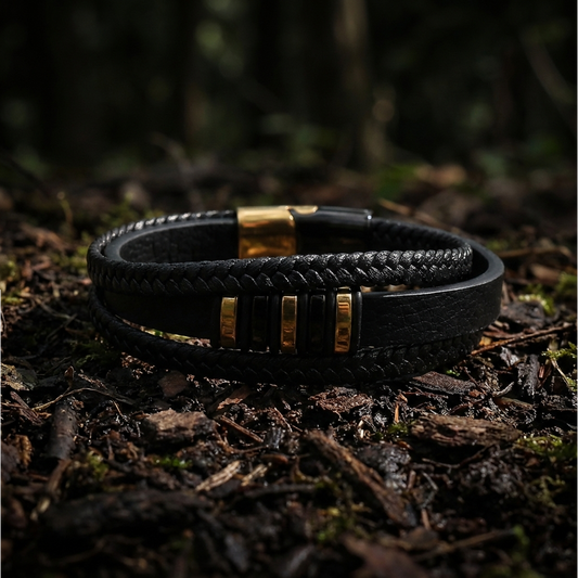 Bracelet Bergen-Triple - Black/Gold