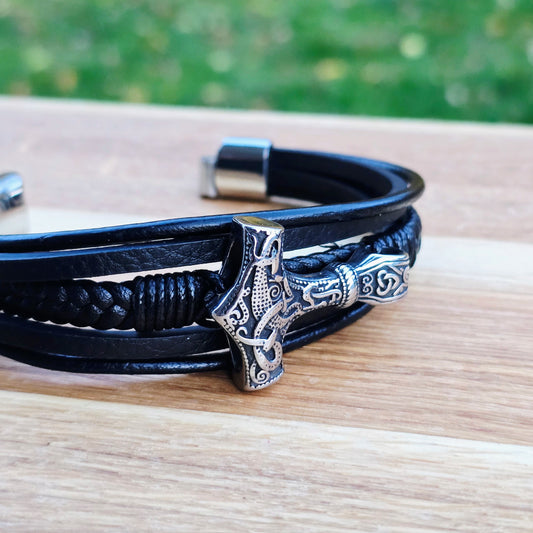Bracelett Leather Mjönir Fimm