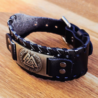 Bracelet Valknut Premiumleather - Black