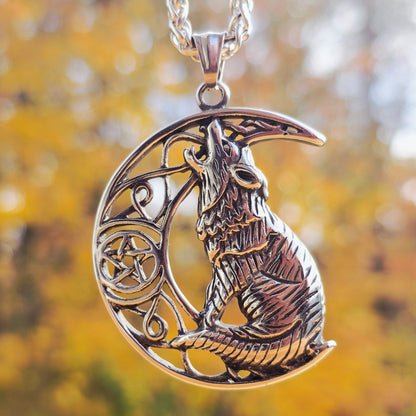 Wolfshalskette „Heulen zum Mond“ XL