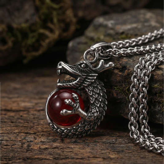 Necklace Baby Dragon - Red Ball
