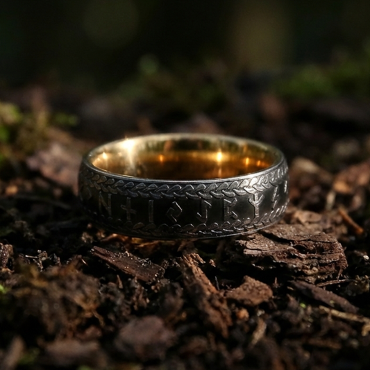 Viking Band Ring Runic Oath