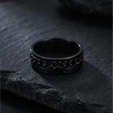 Runic Chainbound Ring Black