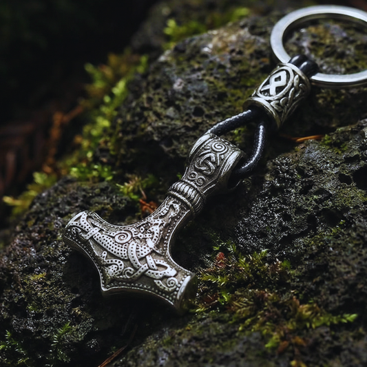 Keychain Mjölnir Asgard Knot Silver