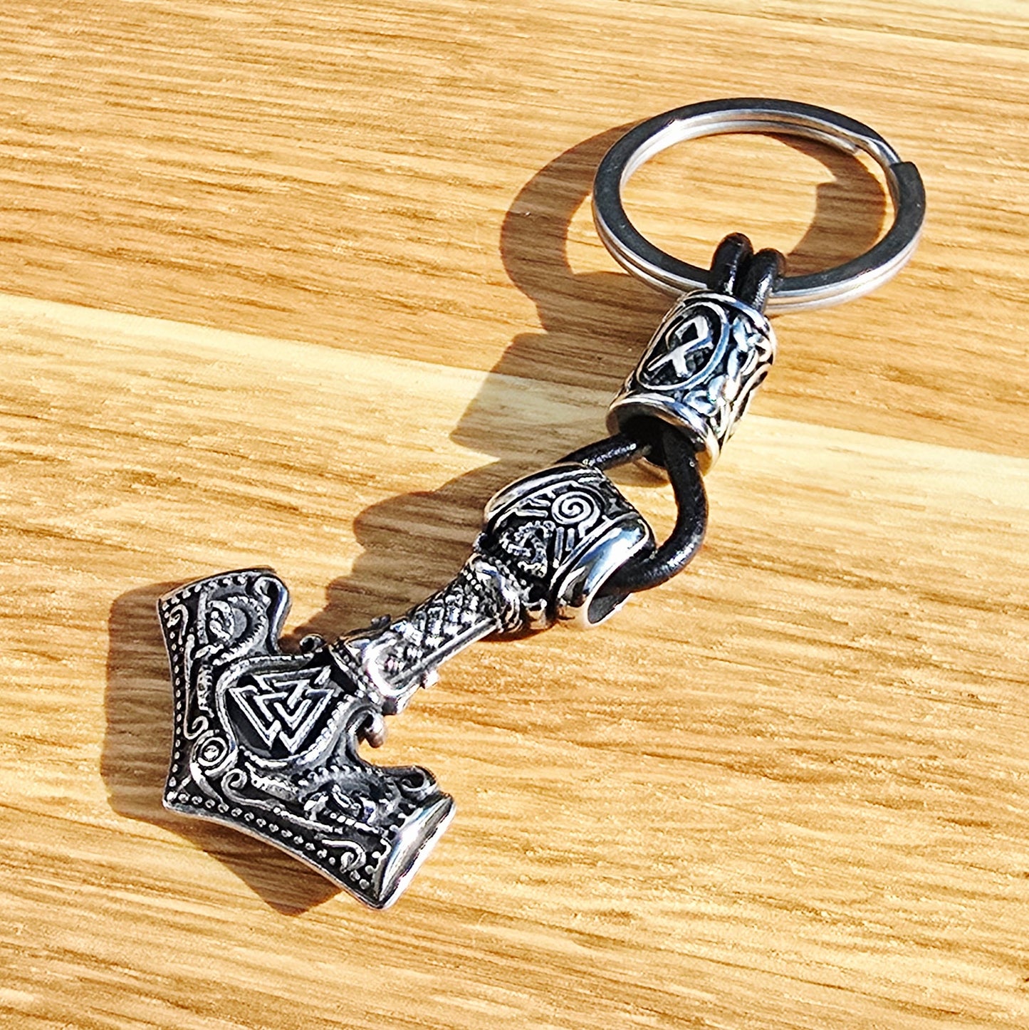 Keychain Mjölnir-Valknut Silver Edition