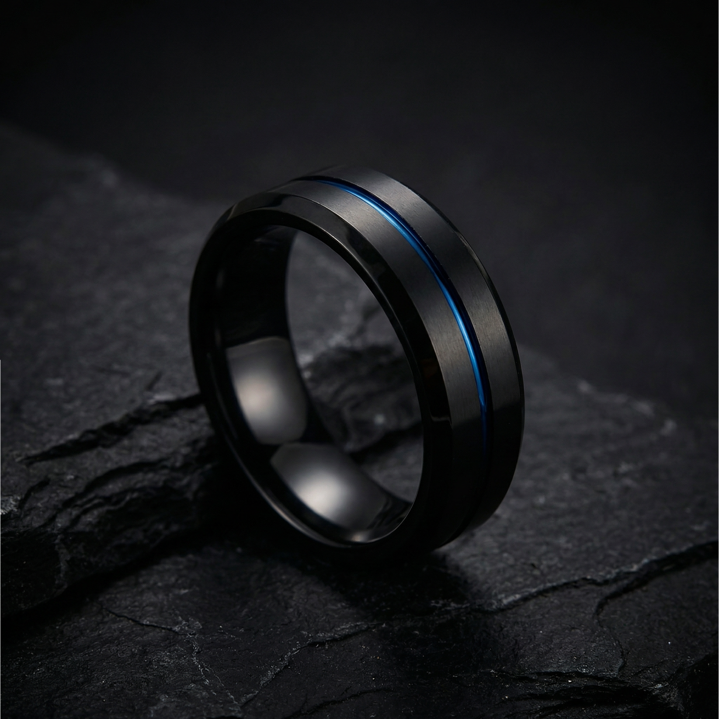 Tungsten Ring From Dusk - Black and Blue