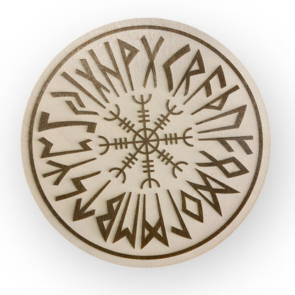Nordic Shield with Inner Runes and Vegvísir