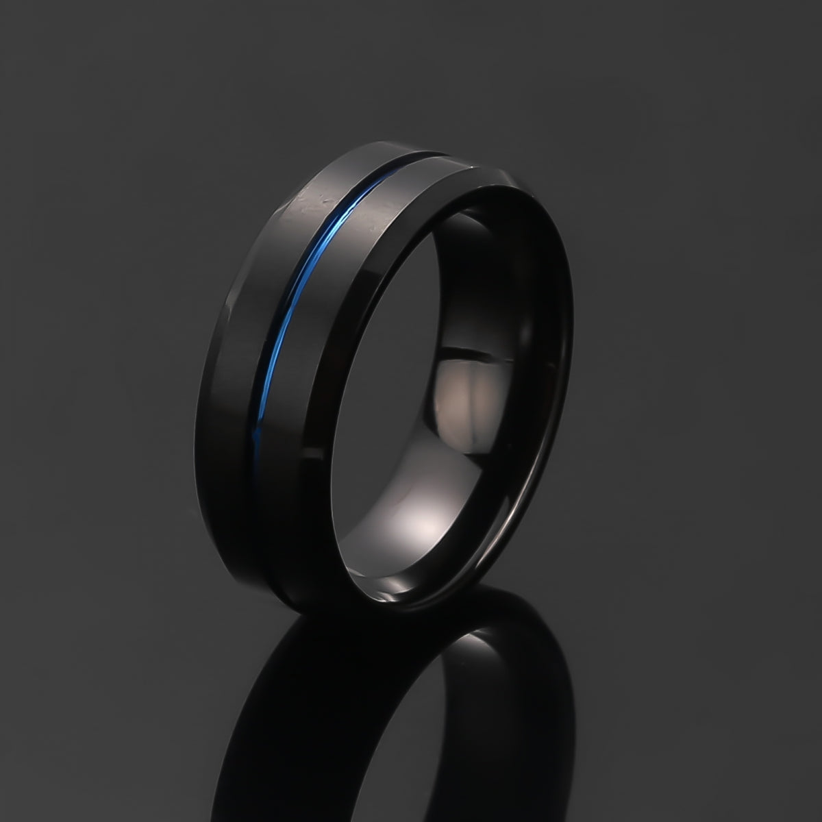 Tungsten Ring From Dusk - Black and Blue