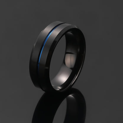Tungsten Ring From Dusk - Black and Blue