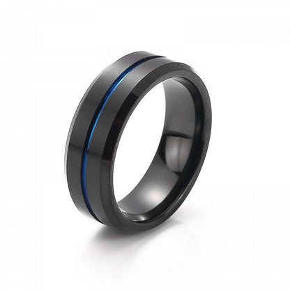 Tungsten Ring From Dusk - Black and Blue