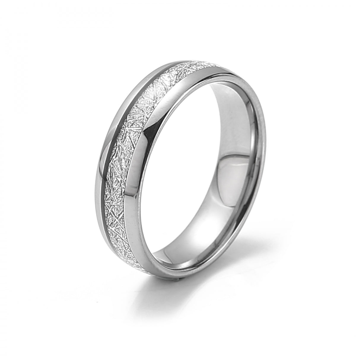 Tungsten Ring Bright Frost - Pure Silver 6mm